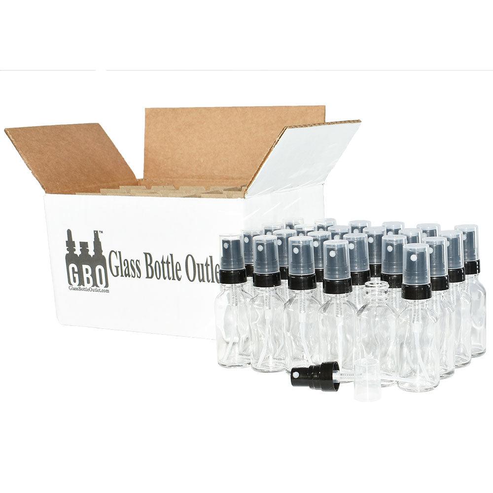 1 oz. Clear Boston Round with Black Fine-Mist Sprayer (Smooth) (.16 ml Per Spray) (20/400) (V7) (V20)