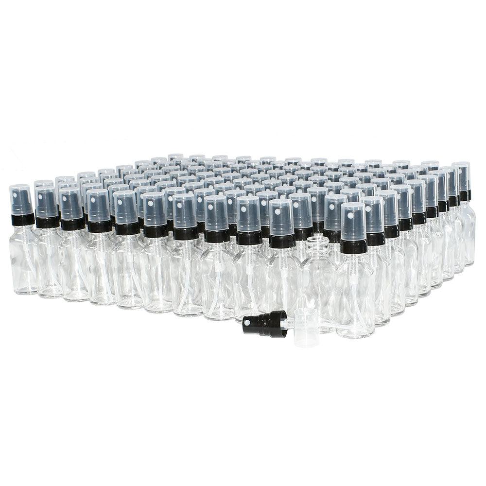 1 oz. Clear Boston Round with Black Fine-Mist Sprayer (Smooth) (.16 ml Per Spray) (20/400) (V7) (V20)