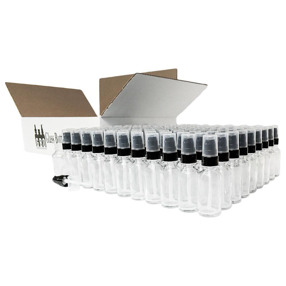 1 oz. Clear Boston Round with Black Treatment Pump (20/400) (V20) (V15)