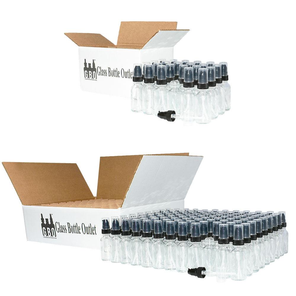 1 oz. Clear Boston Round with Black Treatment Pump (20/400) (V20) (V20)