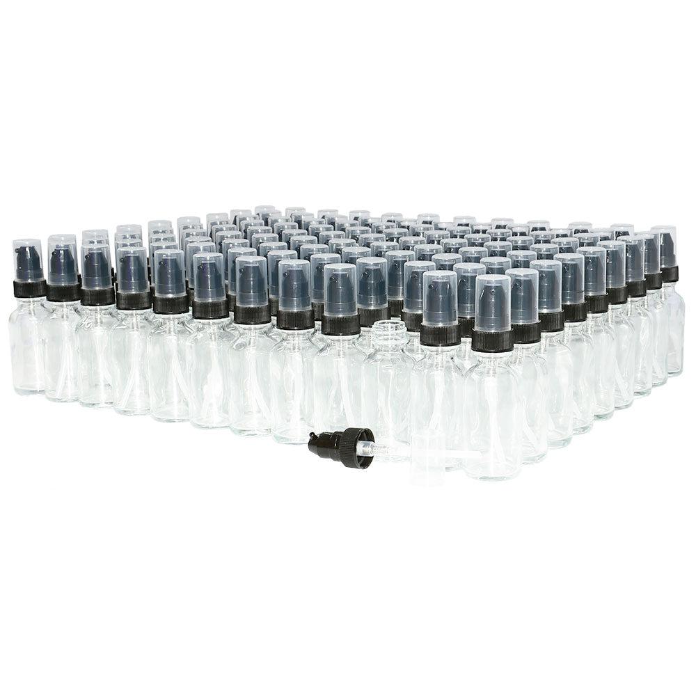 1 oz. Clear Boston Round with Black Treatment Pump (20/400) (V20) (V20)