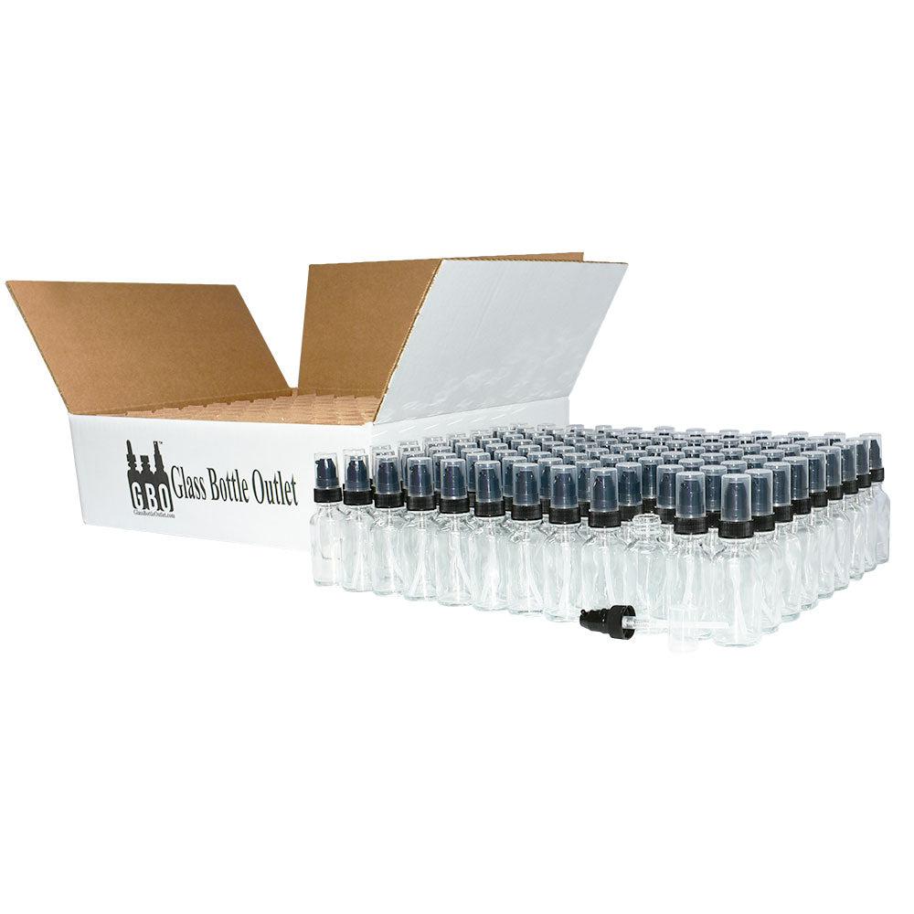 1 oz. Clear Boston Round with Black Treatment Pump (20/400) (V20) (V20)