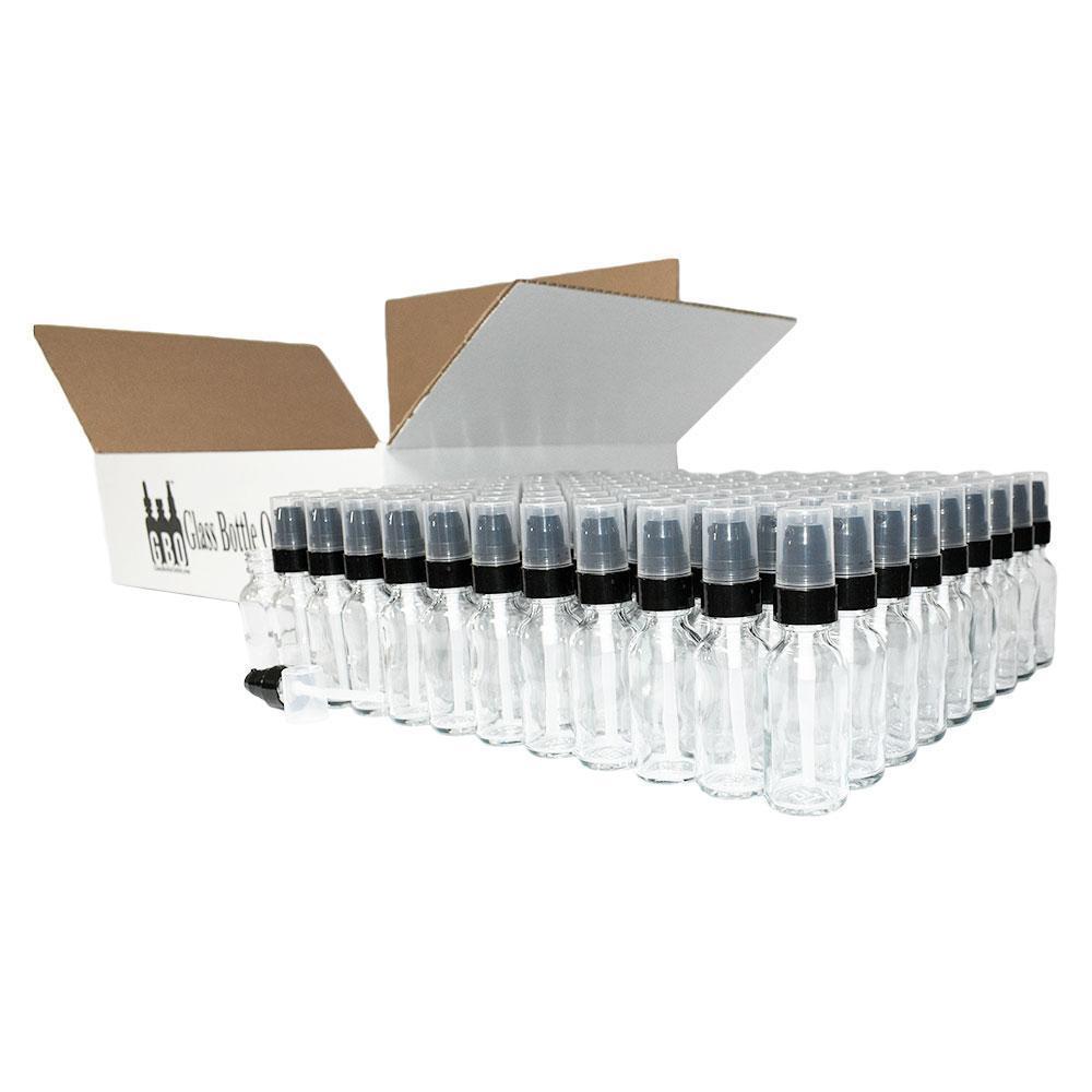 1 oz. Clear Boston Round with Black Treatment Pump (20/400) (V4) (V20)