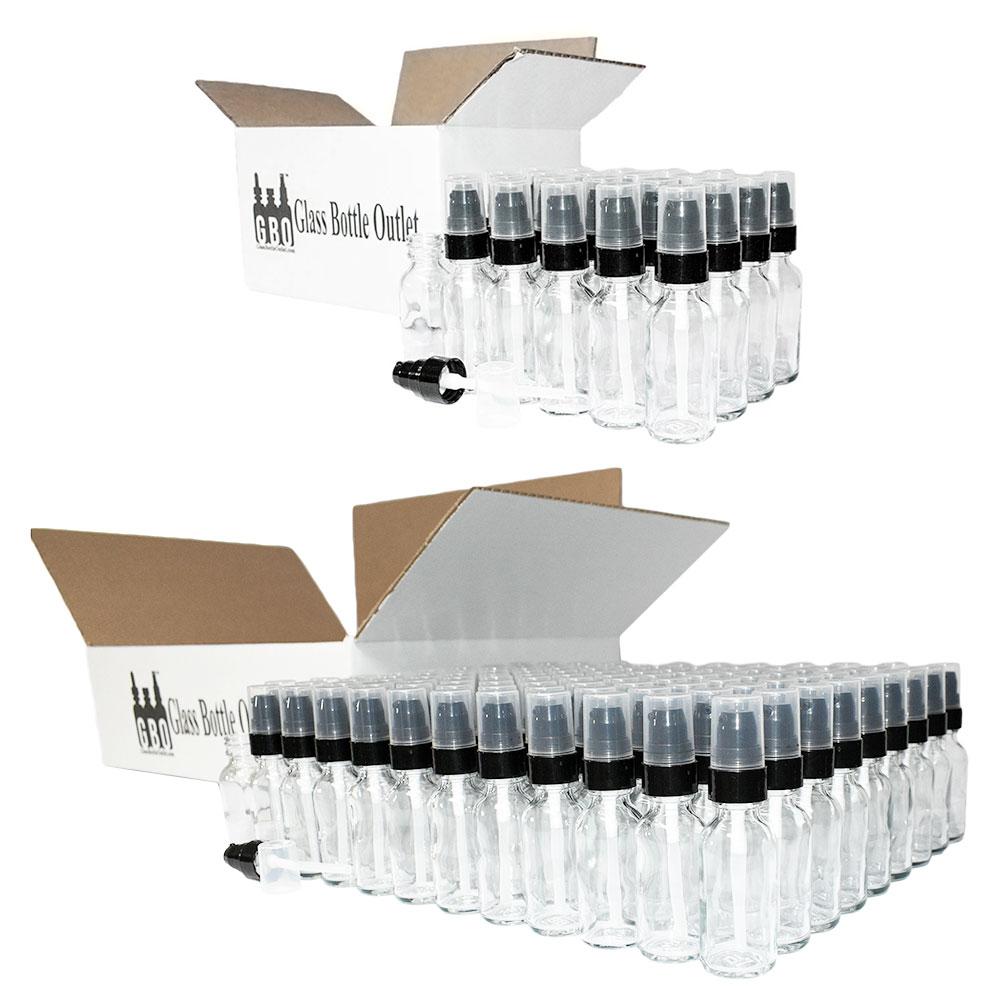 1 oz. Clear Boston Round with Black Treatment Pump (20/400) (V4) (V20)