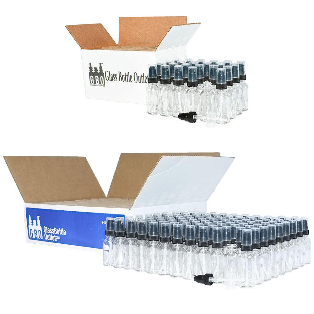 1 oz. Clear Boston Round with Black Treatment Pump (20/400) (V7) (V20)