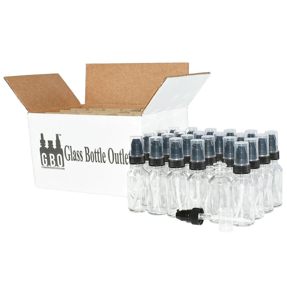 1 oz. Clear Boston Round with Black Treatment Pump (20/400) (V7) (V20)