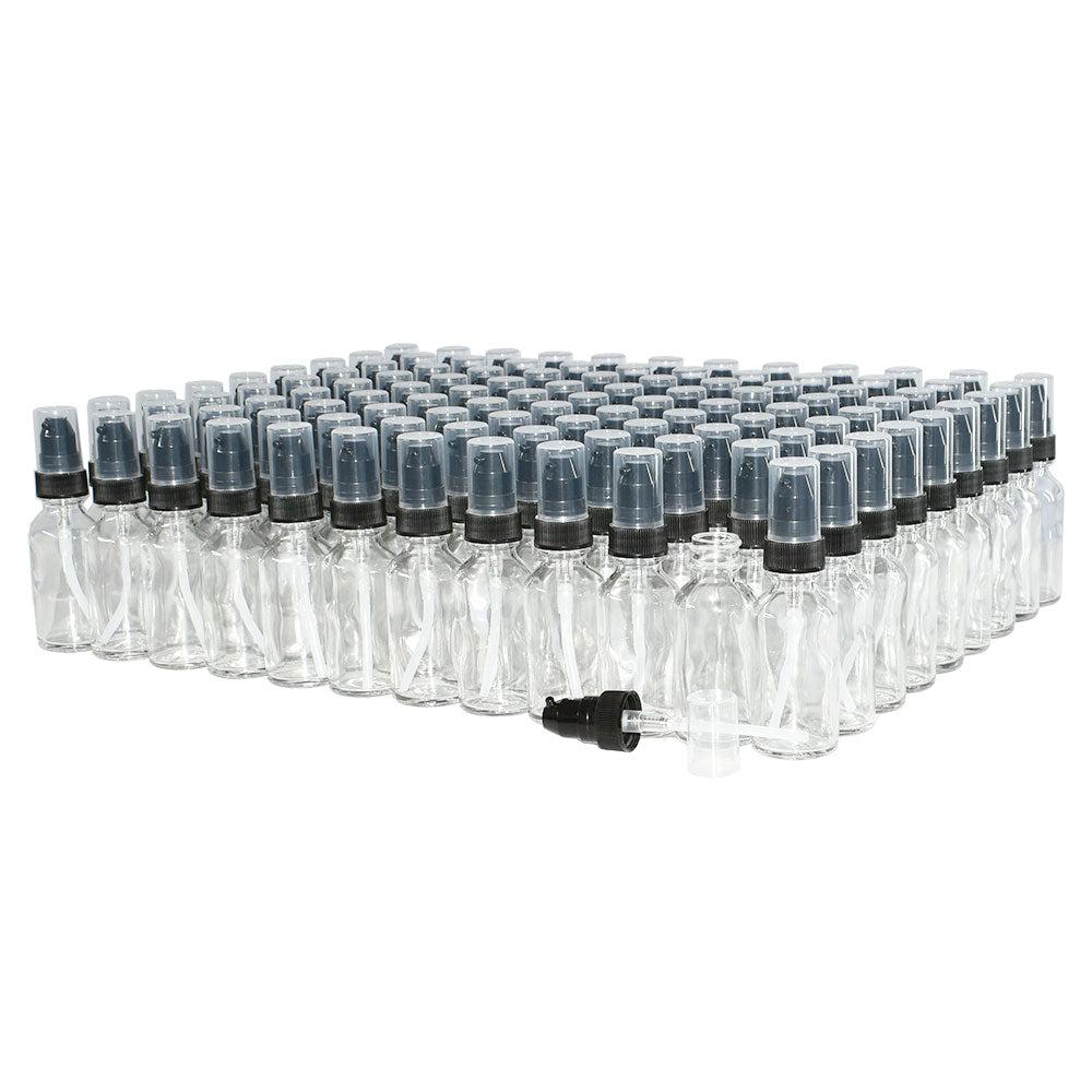 1 oz. Clear Boston Round with Black Treatment Pump (20/400) (V7) (V20)