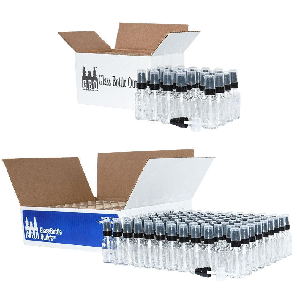 1 oz. Clear Boston Round with Black Treatment Pump (20/400) (V8) (V15)