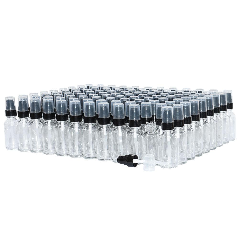 1 oz. Clear Boston Round with Black Treatment Pump (20/400) (V8) (V15)