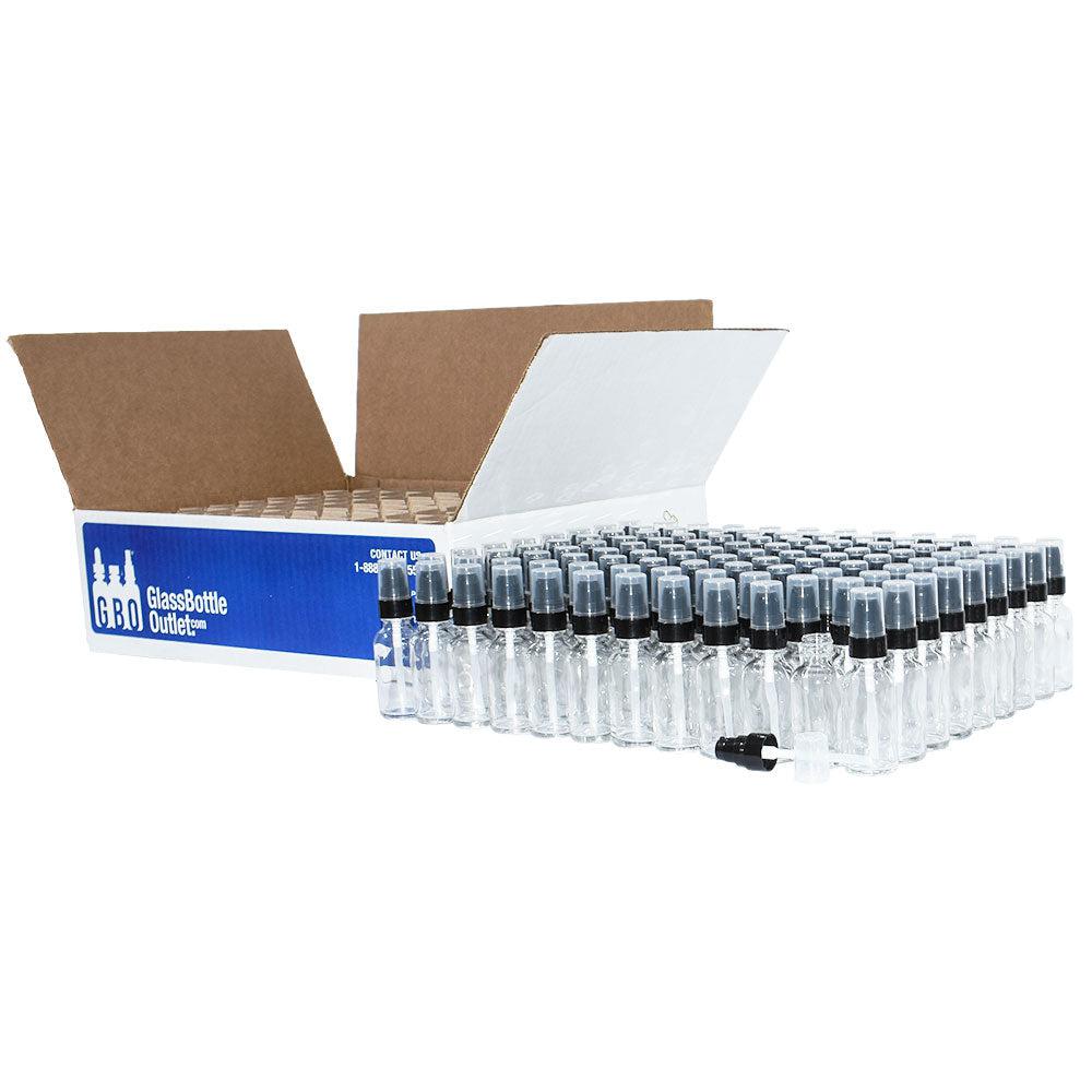 1 oz. Clear Boston Round with Black Treatment Pump (20/400) (V8) (V15)