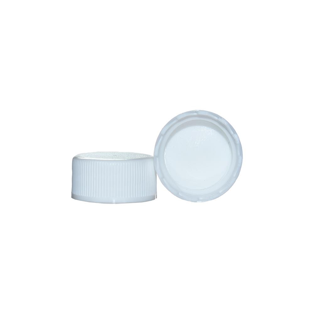 1 oz. Clear Boston Round with Reducer and White Cap (20/400) (V20) (V6)