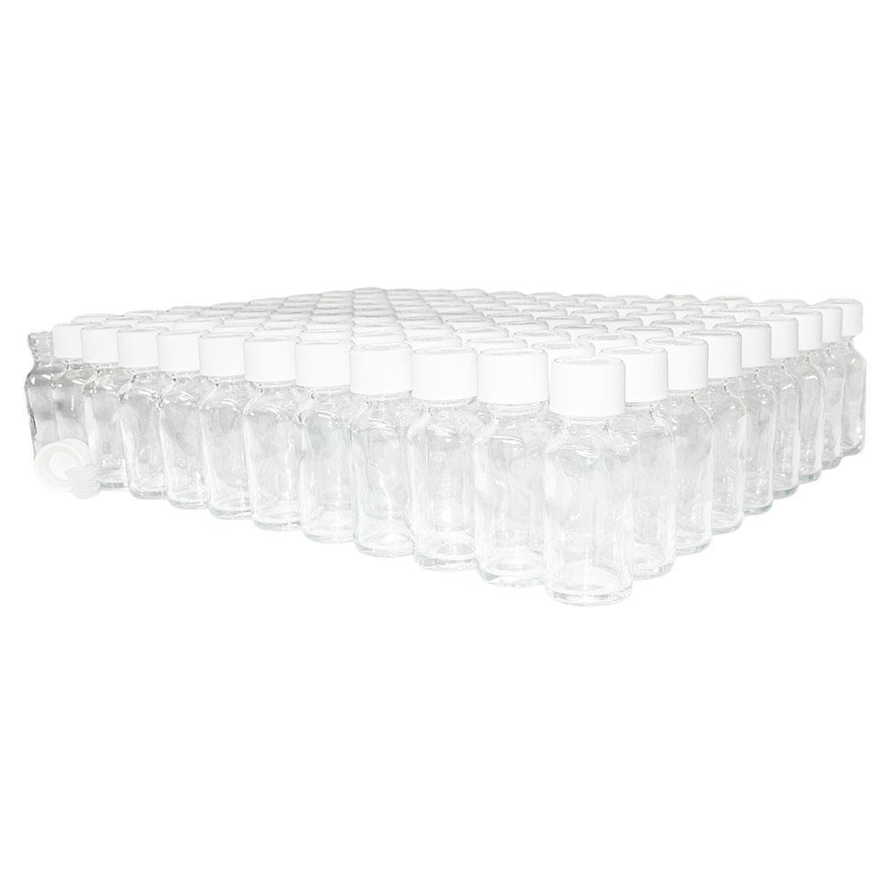 1 oz. Clear Boston Round with Reducer and White Child-Resistant Cap (20/400) (V20) (V1)