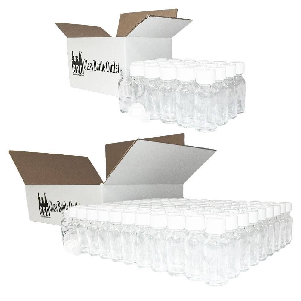 1 oz. Clear Boston Round with Reducer and White Child-Resistant Cap (20/400) (V20) (V1)