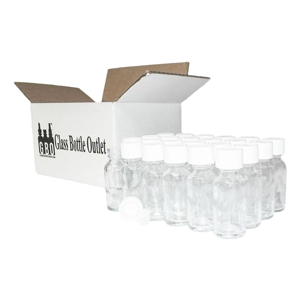 1 oz. Clear Boston Round with Reducer and White Child-Resistant Cap (20/400) (V20) (V1)