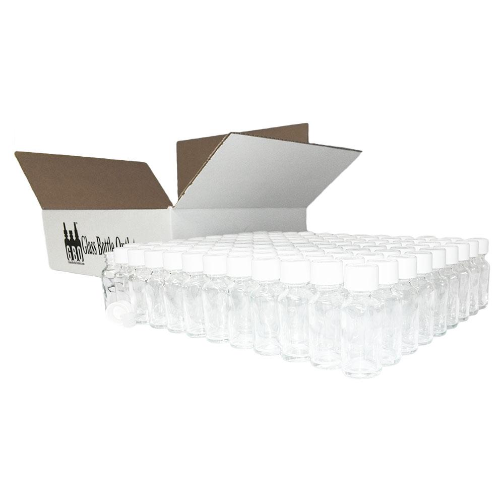 1 oz. Clear Boston Round with Reducer and White Child-Resistant Cap (20/400) (V20) (V6)