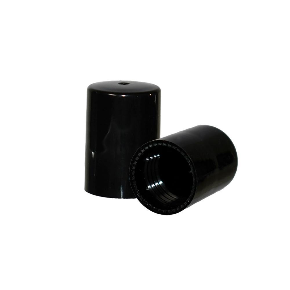 1/3 oz. (10 ml) Clear Glass Roll-on Bottle with Black Cap (Plastic Ball) (V1)