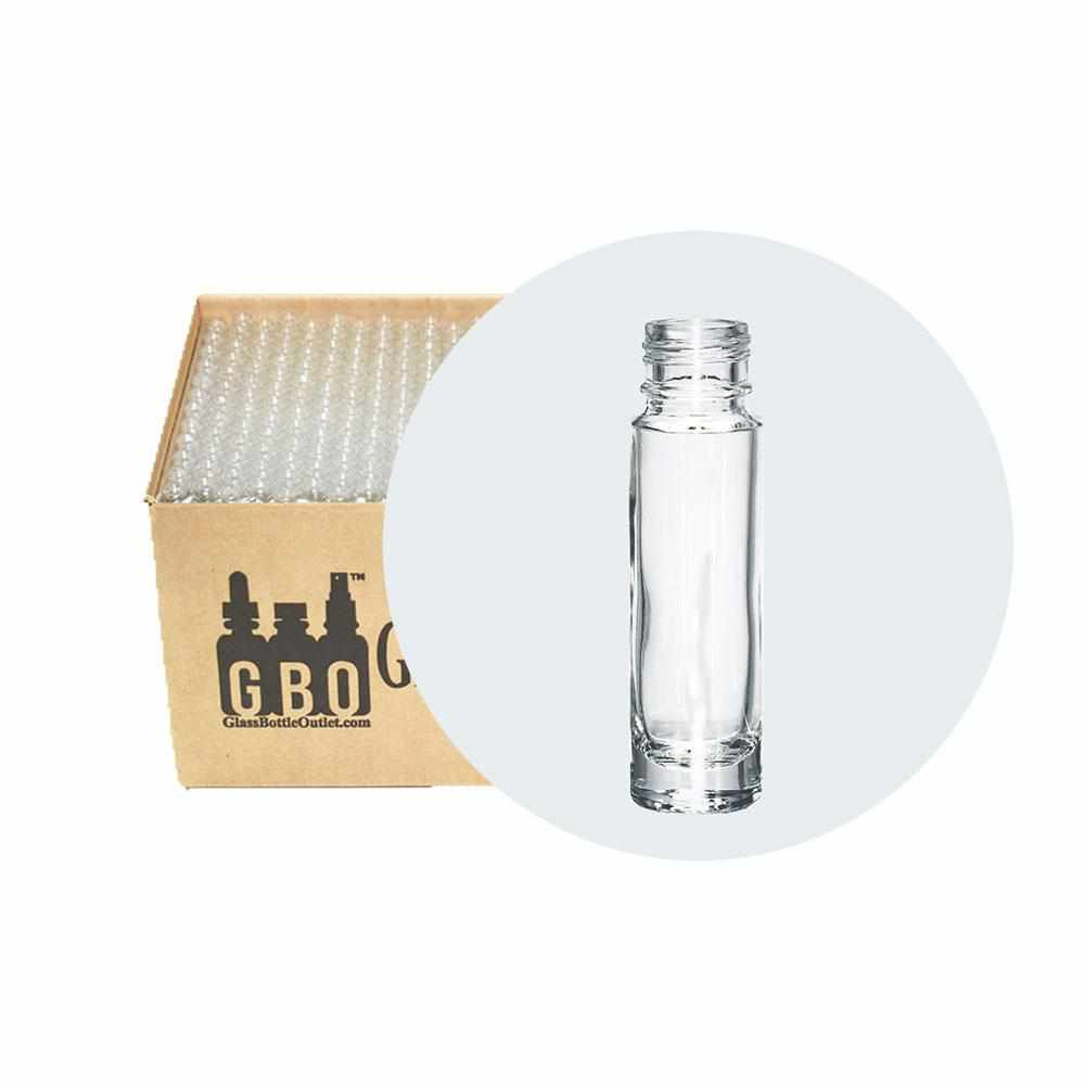 1/3 oz. (10 ml) Clear Glass Roll-on Bottle with No Closure (V3)