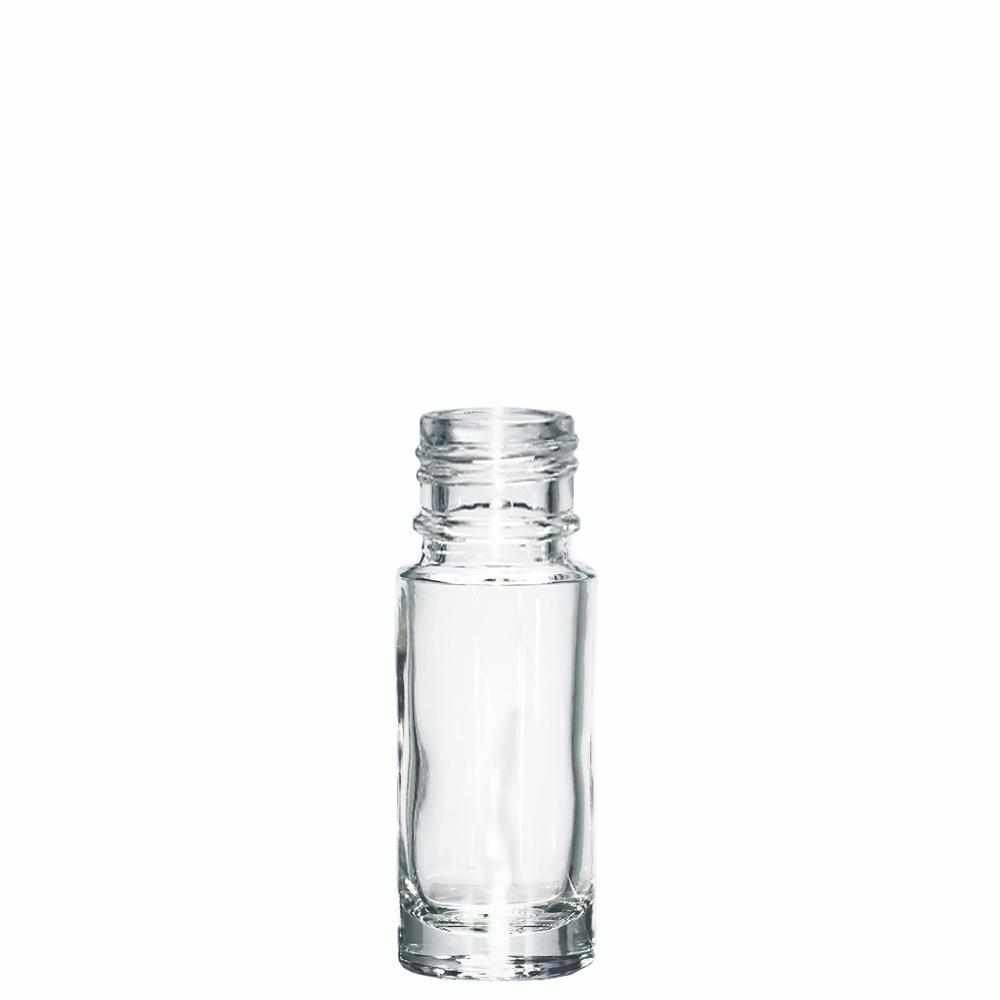 1/6 oz. (5 ml) Clear Glass Roll-on Bottle with Black Cap (Plastic Ball) (V3)