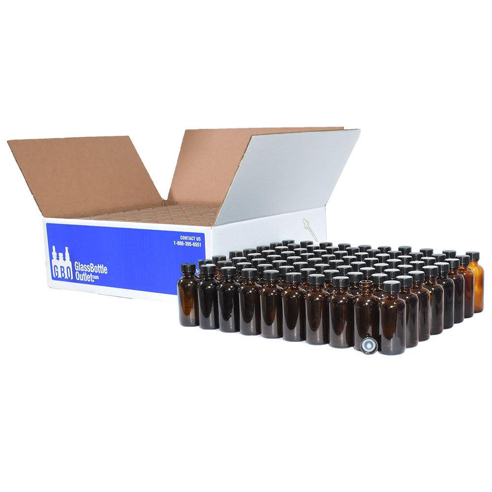 2 oz. Amber Boston Round with Black Cone Cap (20/400) (V5) (V20)