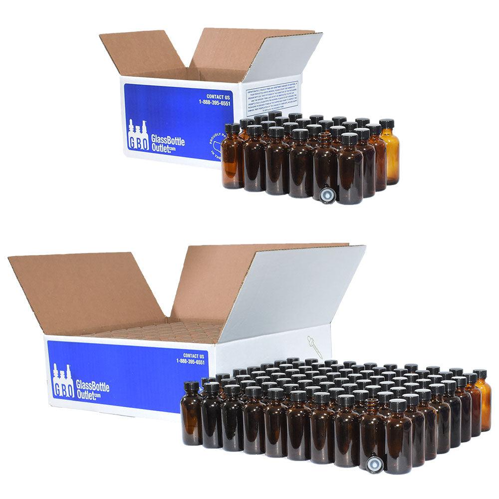 2 oz. Amber Boston Round with Black Cone Cap (20/400) (V5) (V20)