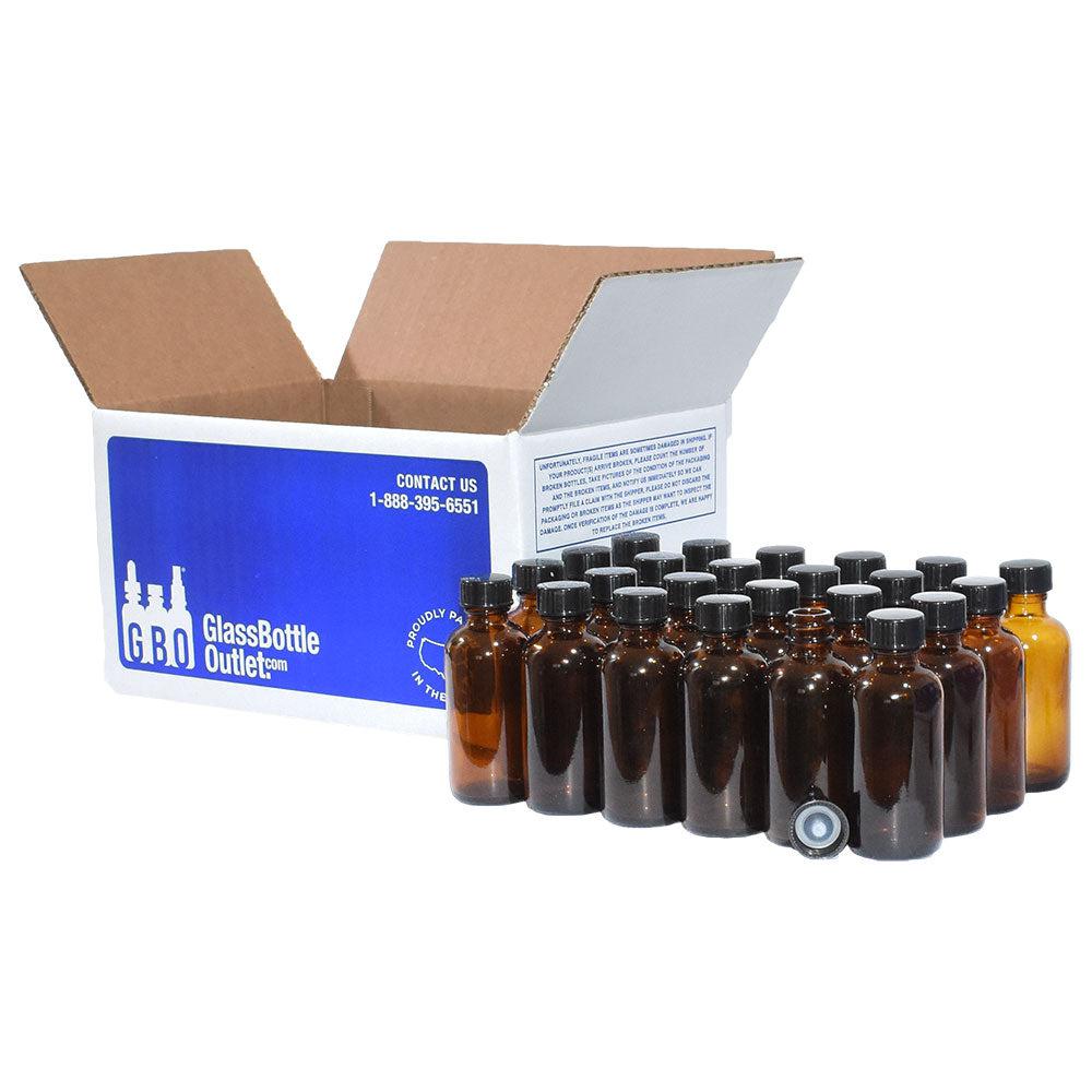 2 oz. Amber Boston Round with Black Cone Cap (20/400) (V5) (V20)