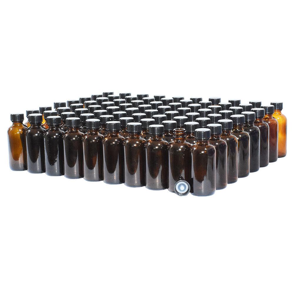 2 oz. Amber Boston Round with Black Cone Cap (20/400) (V5) (V20)