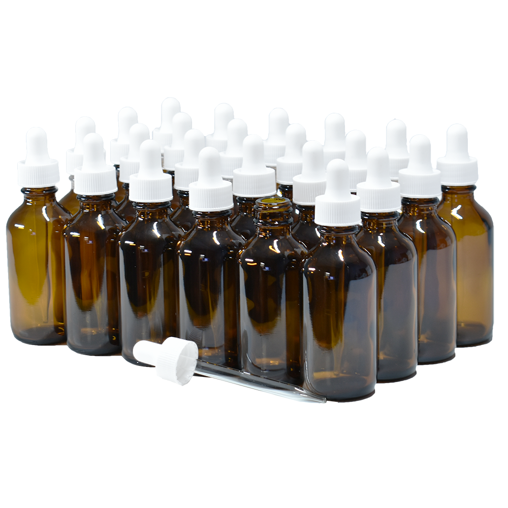 Amber Glass Bottle 2oz with Dropper