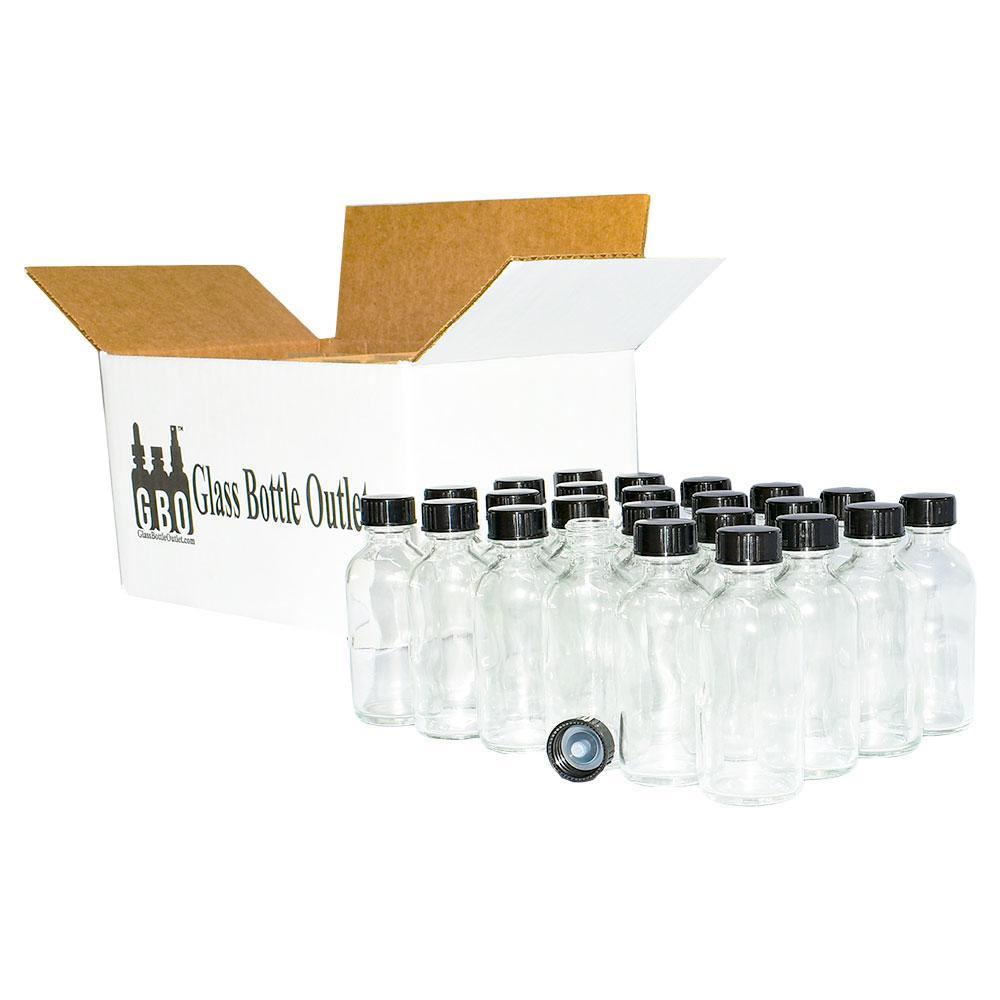 2 oz. Clear Boston Round with Black Poly Cone Cap (20/400) (V20) (V20)