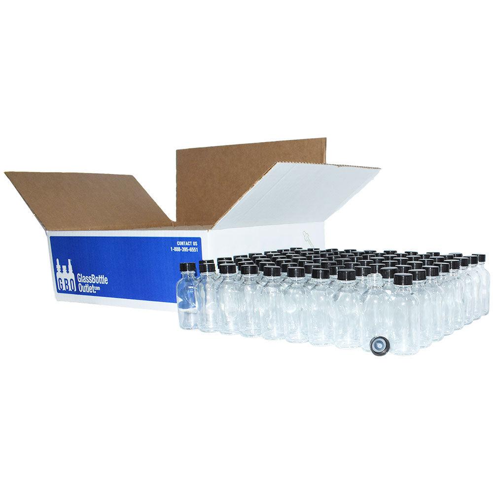 2 oz. Clear Boston Round with Black Poly Cone Cap (20/400) (V8) (V20)