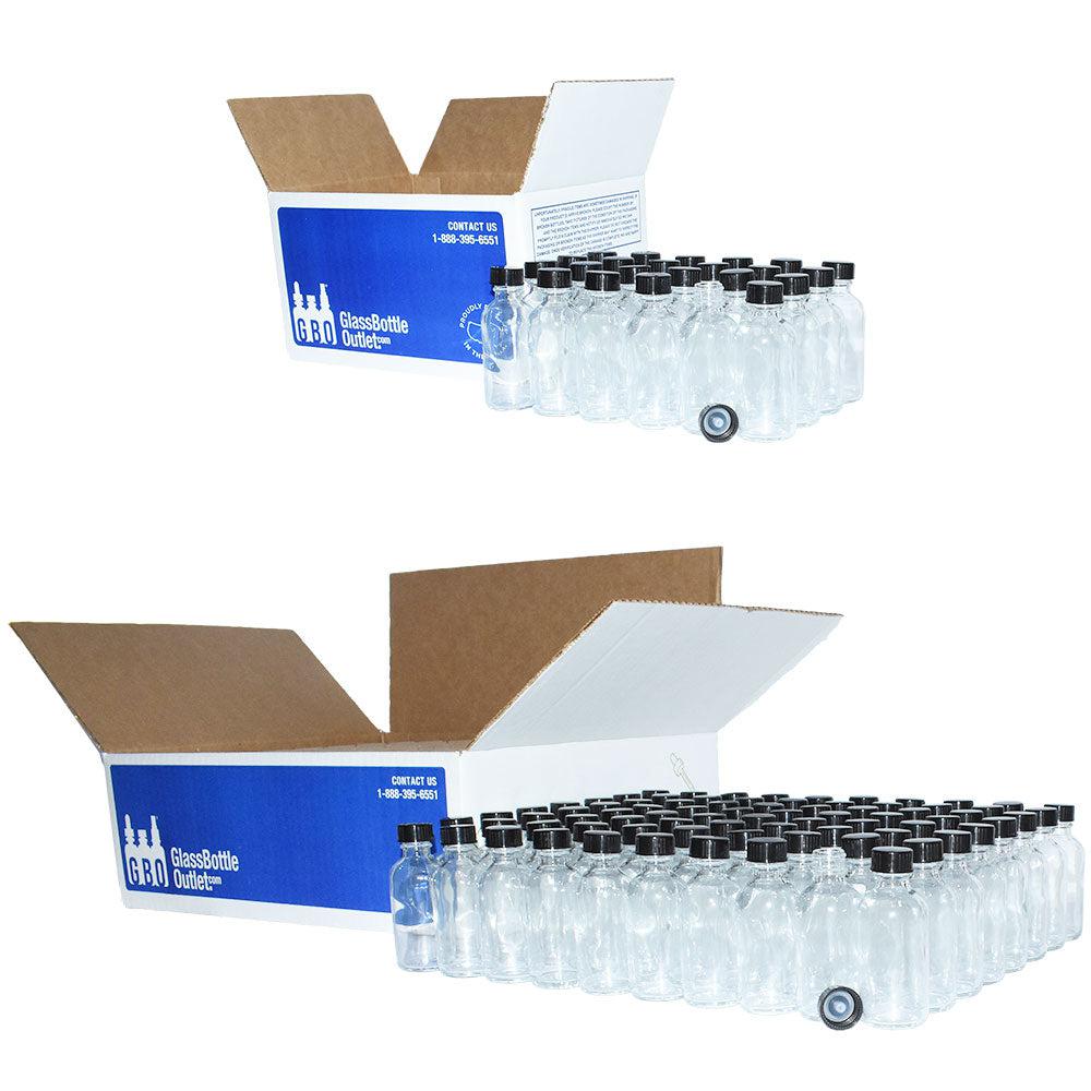 2 oz. Clear Boston Round with Black Poly Cone Cap (20/400) (V8) (V20)