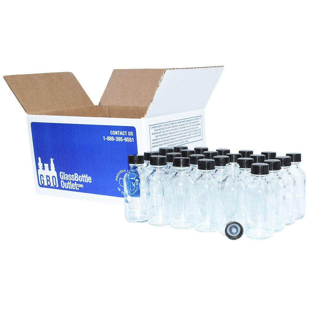 2 oz. Clear Boston Round with Black Poly Cone Cap (20/400) (V8) (V20)