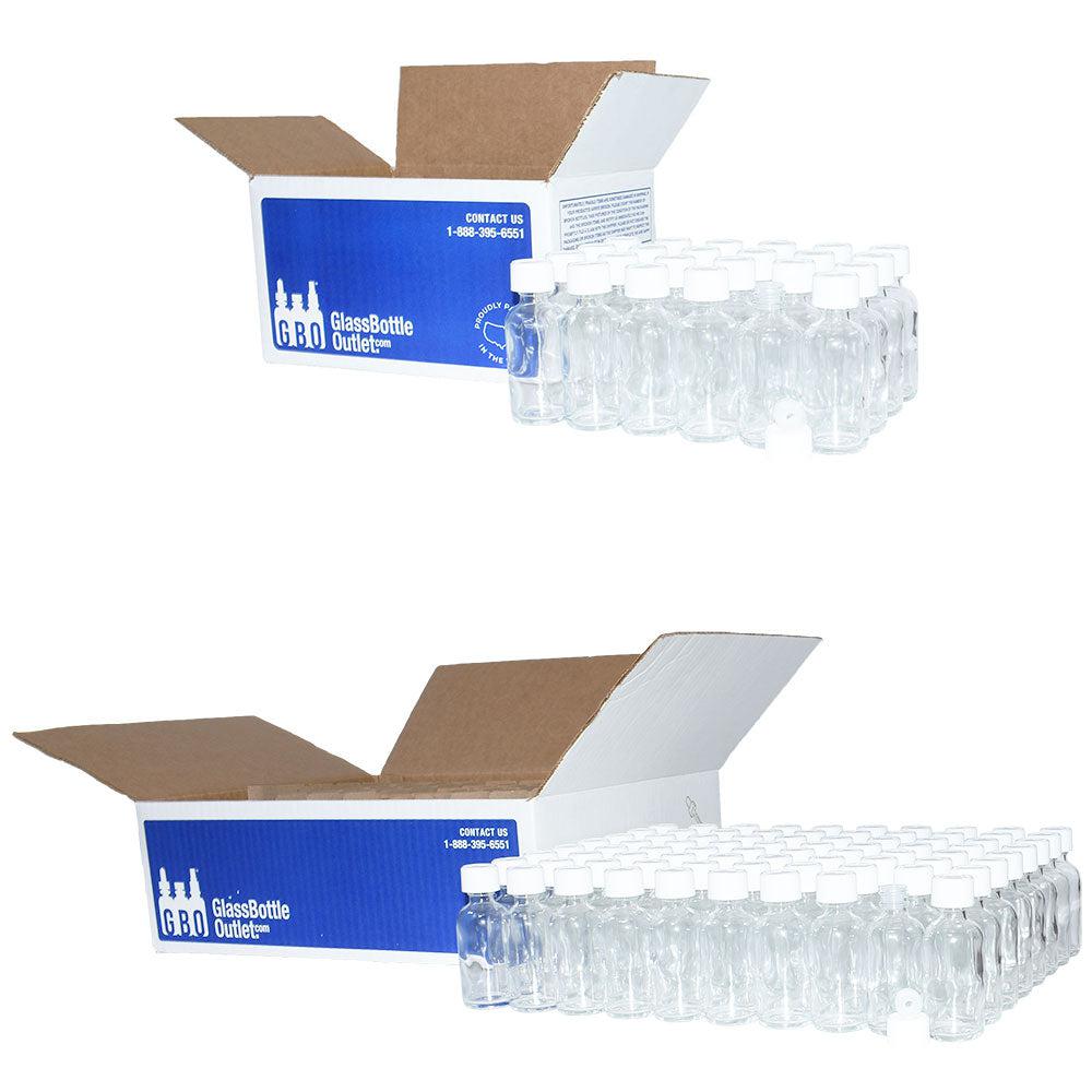 2 oz. Clear Boston Round with Reducer and White Child-Resistant Cap (20/400) (V5) (V6)