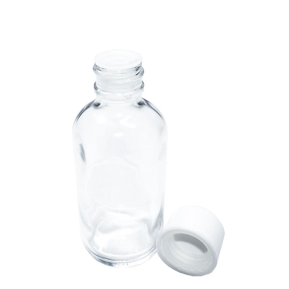2 oz. Clear Boston Round with Reducer and White Child-Resistant Cap (20/400) (V5) (V6)