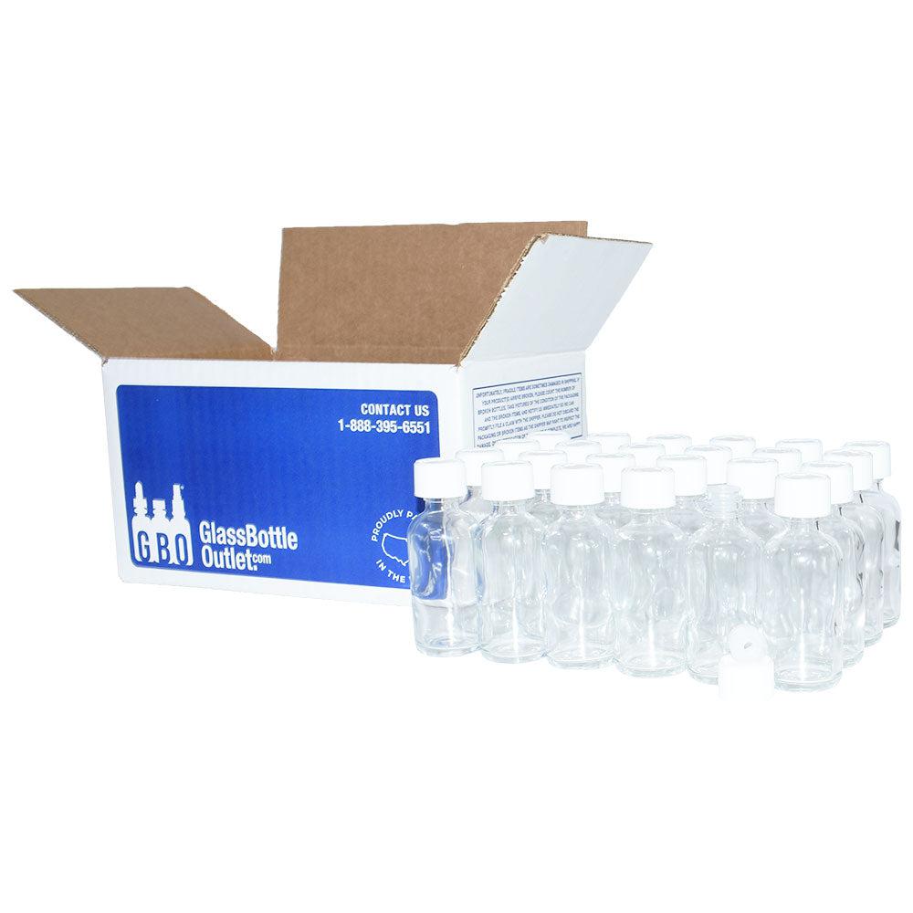 2 oz. Clear Boston Round with Reducer and White Child-Resistant Cap (20/400) (V5) (V6)