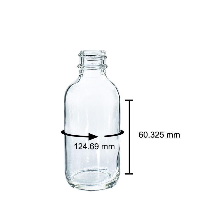 2 oz. Clear Boston Round with White Glass Dropper (20/400) (V20) (V8)