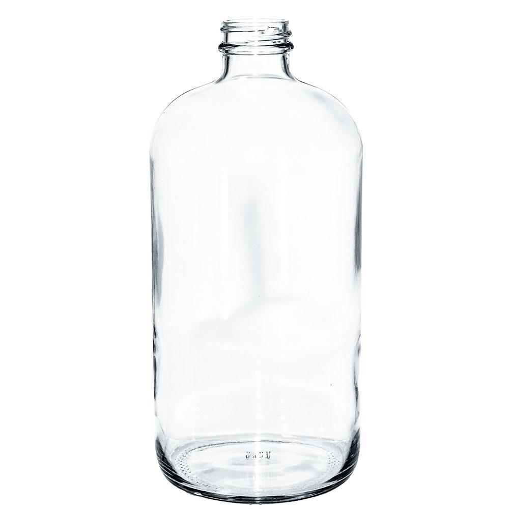 32 oz. Clear Boston Round with No Closure (33/400) (V4)