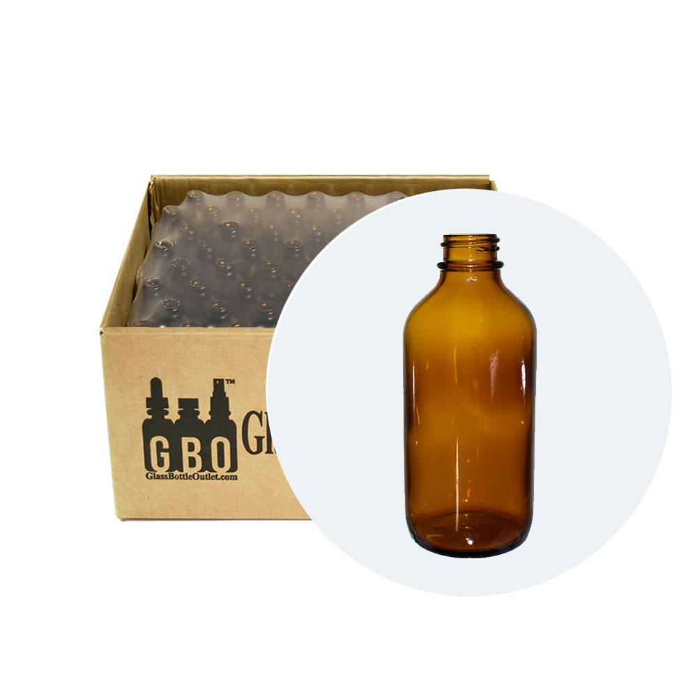 4 oz. Amber Boston Round with No Closure (22/400) (V5)