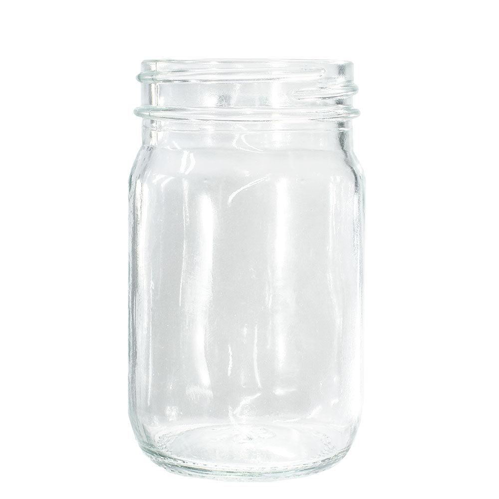 4 oz. Clear Glass Jar with White Plastic Cap (48/400) (V4) (V7)