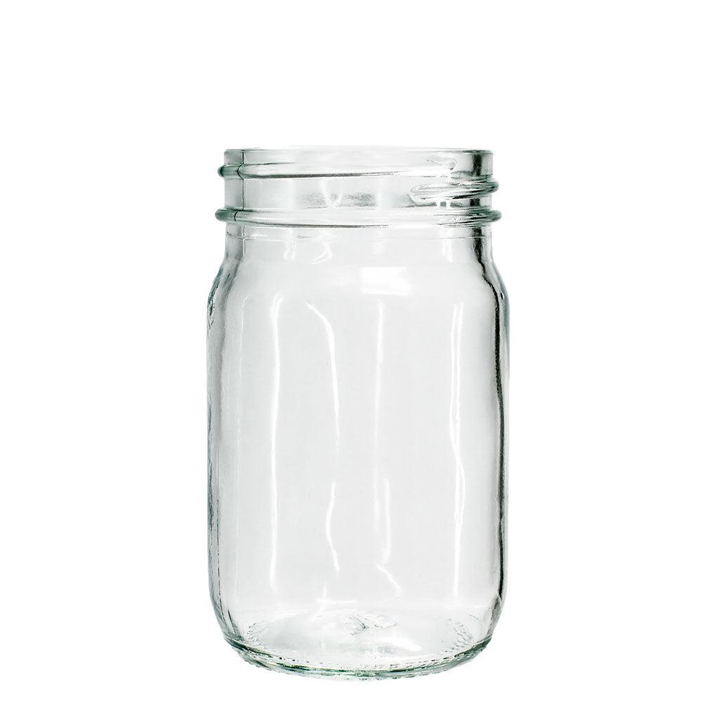 4 oz. Clear Glass Jar with White Plastic Cap (48/400) (V4) (V7)