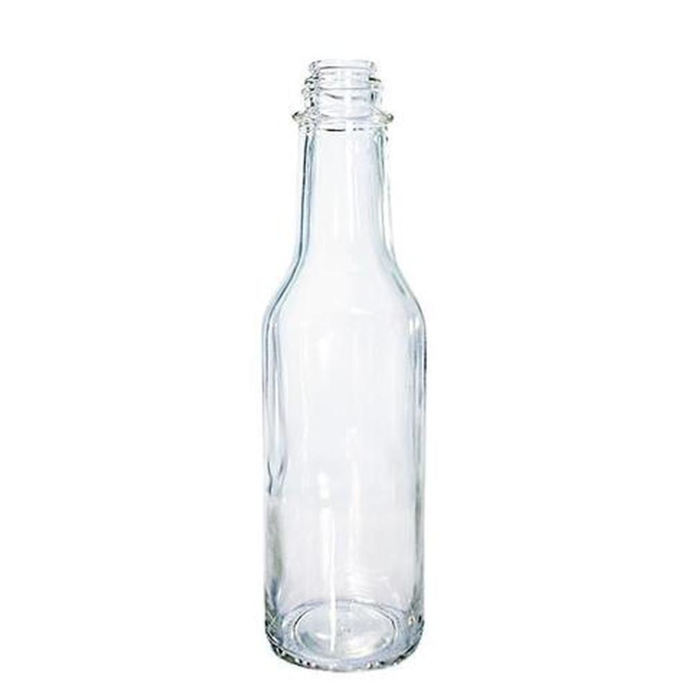 5 oz. Clear Glass Hot Sauce Bottle with No Closure (24/414) (V1)-24