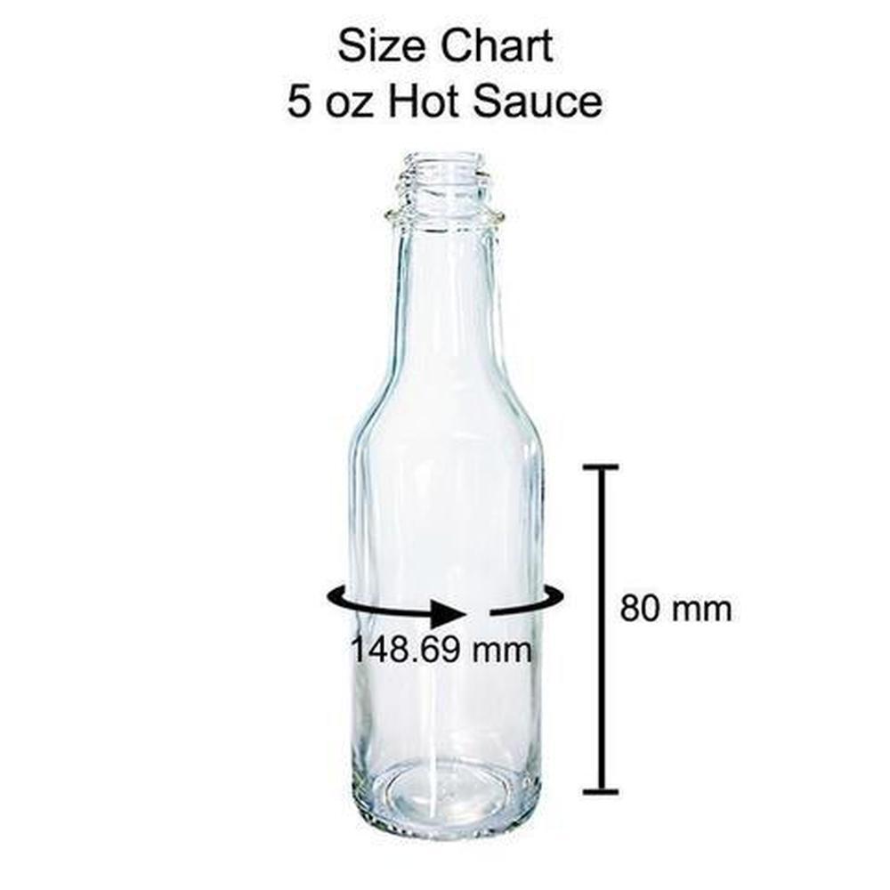 5 oz. Clear Glass Hot Sauce Bottle with No Closure (24/414) (V1)-24