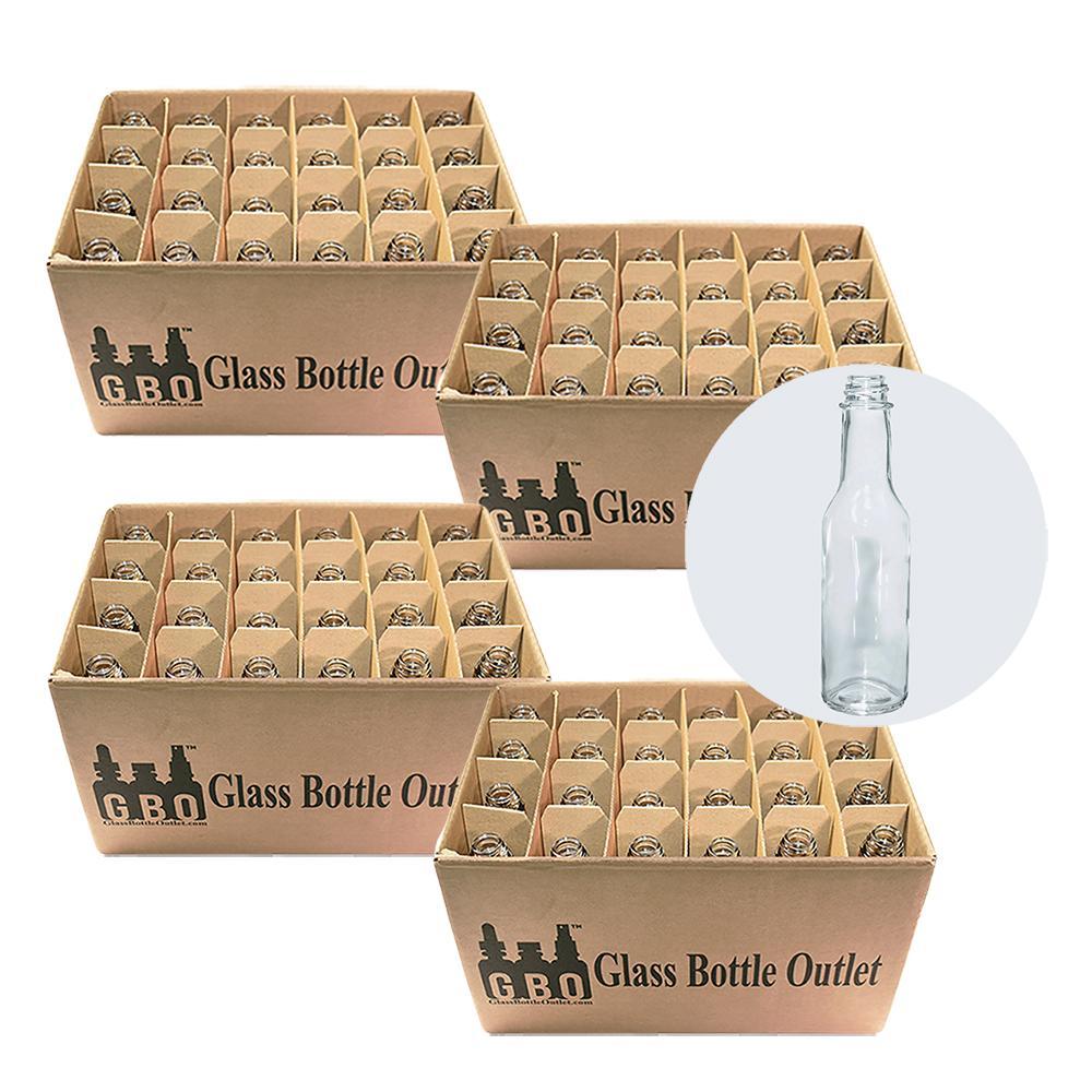 5 oz. Clear Glass Hot Sauce Bottle with No Closure (24/414) (V1)-24