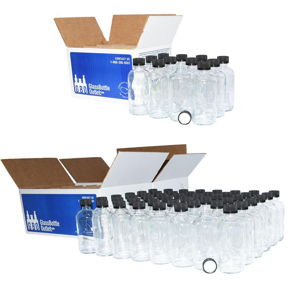 8 oz. Clear Boston Round with Black Child-Resistant Cap (24/400) (V4) (V1)