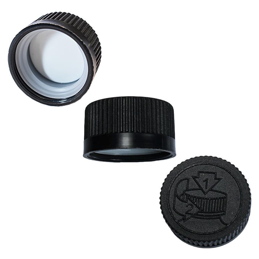 8 oz. Clear Boston Round with Black Child-Resistant Cap (24/400) (V4) (V1)