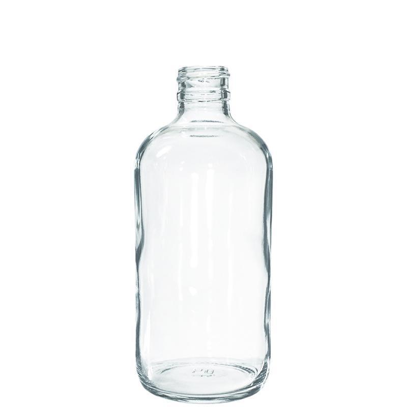 8 oz. Clear Boston Round with Black Child-Resistant Cap (24/400) (V4) (V1)