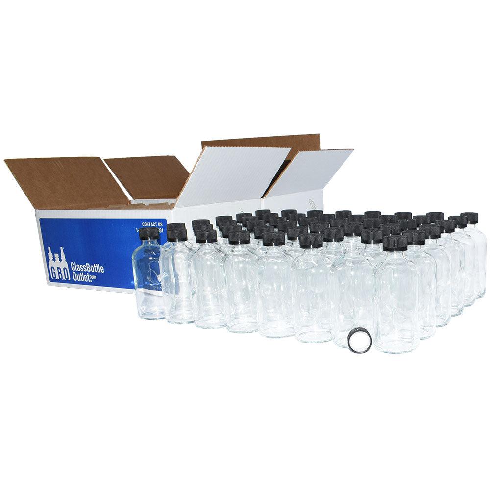 8 oz. Clear Boston Round with Black Child-Resistant Cap (24/400) (V4) (V1)