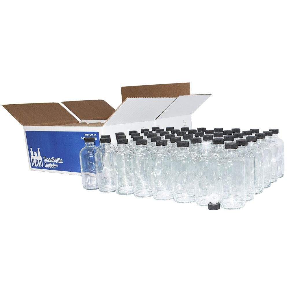 8 oz. Clear Boston Round with Reducer and Black Foam-Lined Cap (24/400) (V4) (V1)