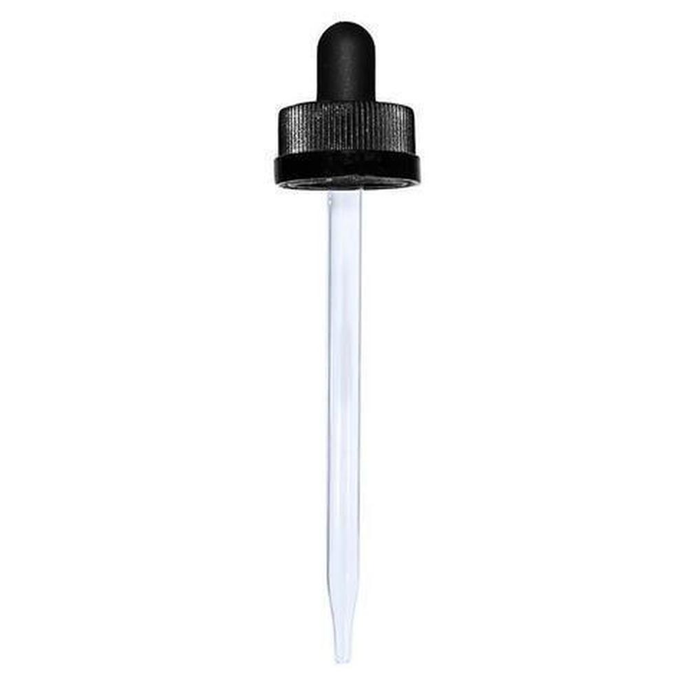 Black Child-Resistant Glass Dropper (22-400) (4 oz) (V8)