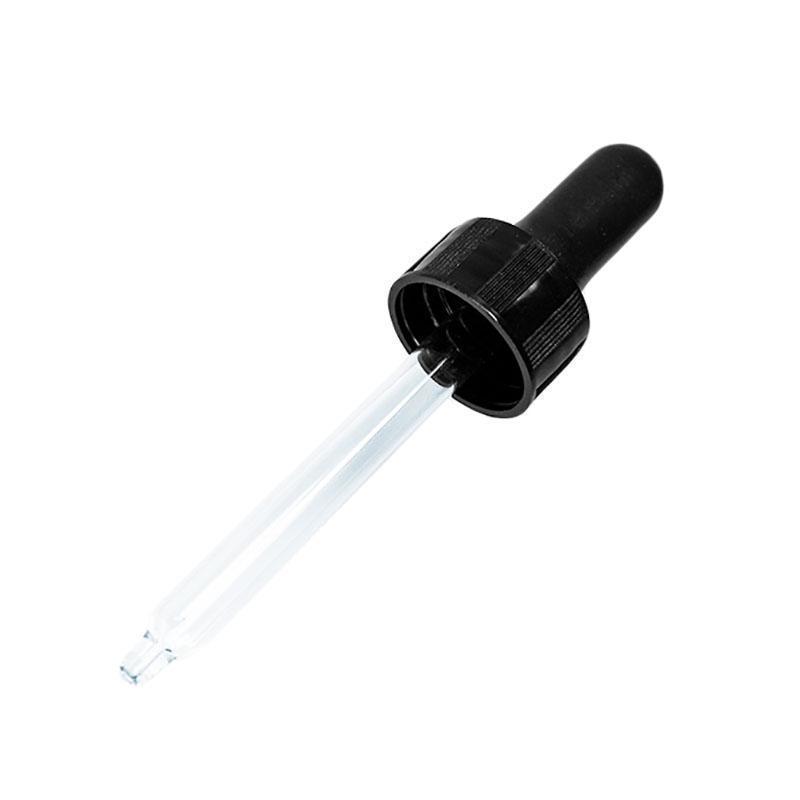 Black Glass Dropper with Nitrile Rubber (20-400) (1 oz.) (V12)