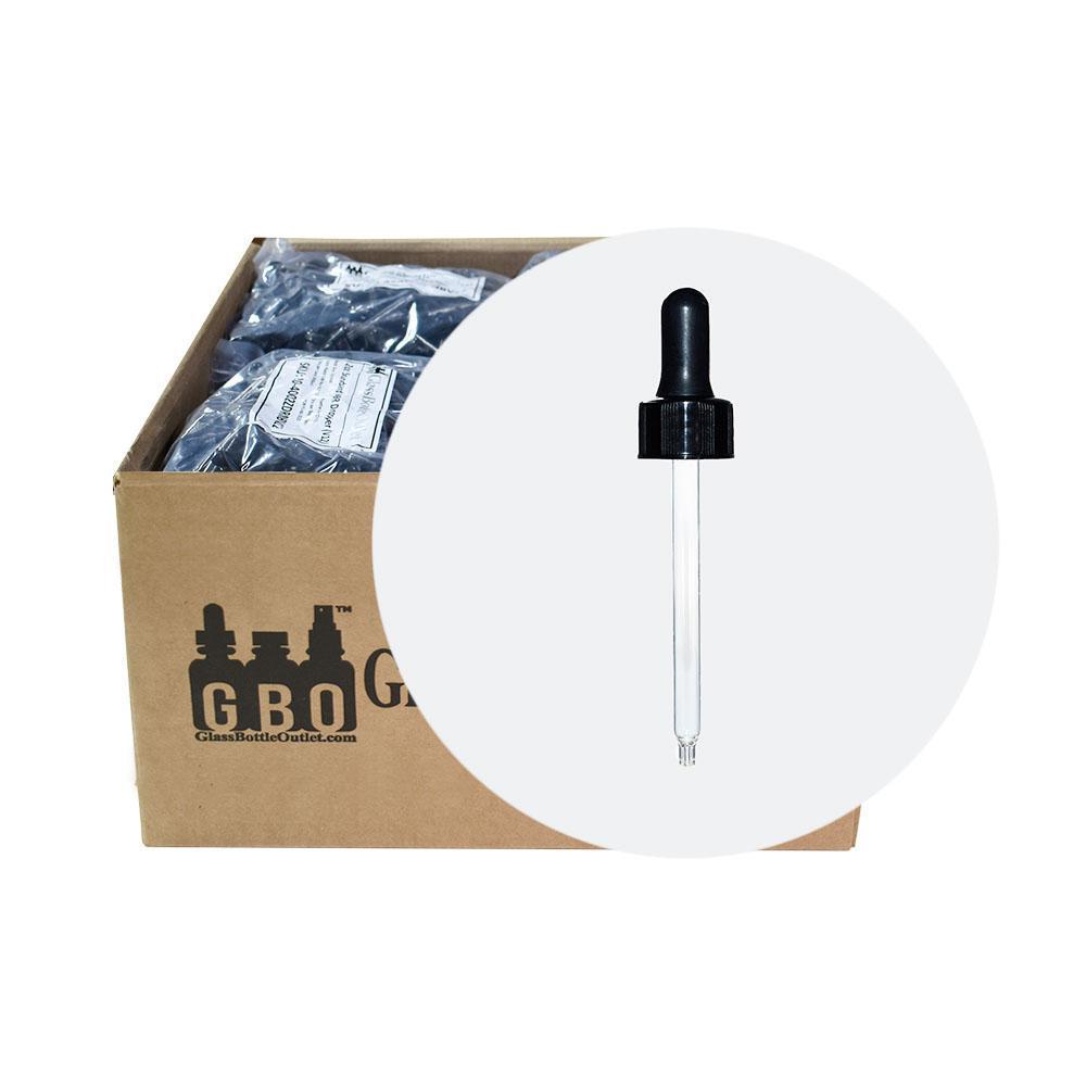 Black Glass Dropper with Nitrile Rubber (20-400) (2 oz.) (V12)